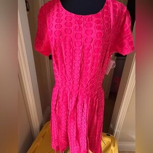1. State Hot Pink Textured Fit-and-Flare Dress